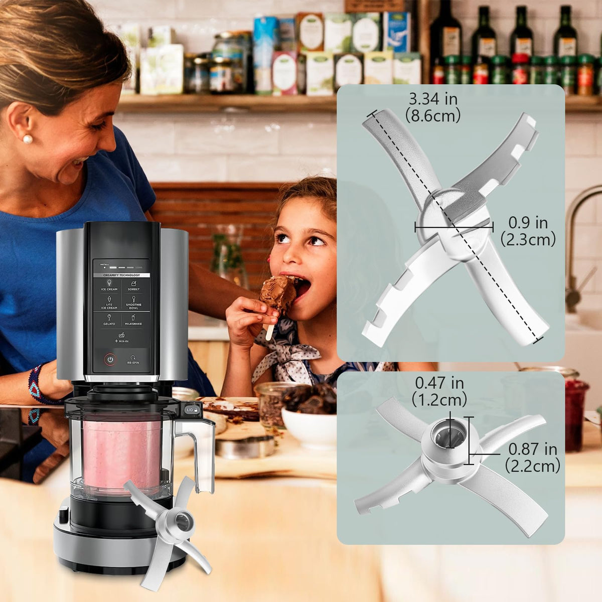 Lesyao dishwasher-safe paddle blade eases cleaning after creamy batches.