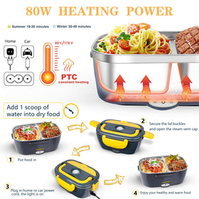 LETAAKA car-friendly lunch warmer in compact form for on-the-road meals.
