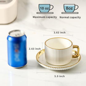 LETAOTAO ceramic coffee mugs with gold trim highlight premium dining flair