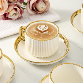 LETAOTAO porcelain mug detail with gold rim adds elegance