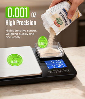 Letron dual-line display scale presents two measurements at once for efficient multitasking.