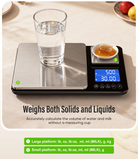 Letron kitchen scale supports baking and meal prep with versatile unit options.