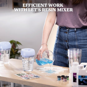 LET'S RESIN resin mixer-ready cups designed to reduce waste and spillage.
