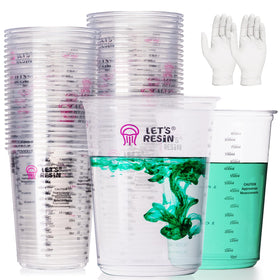 LET'S RESIN 32oz resin mixing cups with clear dual scales for precise blends.