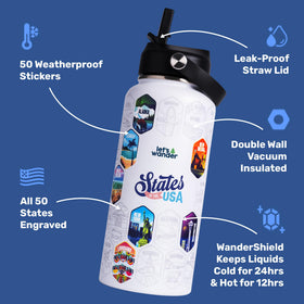 LET'S WANDER bottle straw detail for easy on-the-go sipping