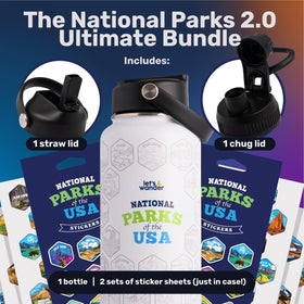 LET'S WANDER bottle with 63-sticker set for travel personalization