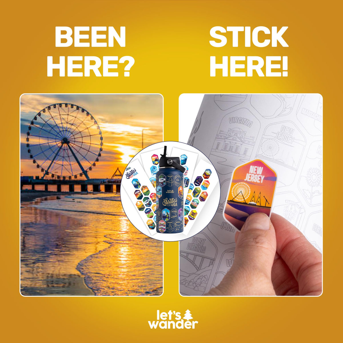 LET'S WANDER travel gift for USA lovers, a thoughtful hydration companion.