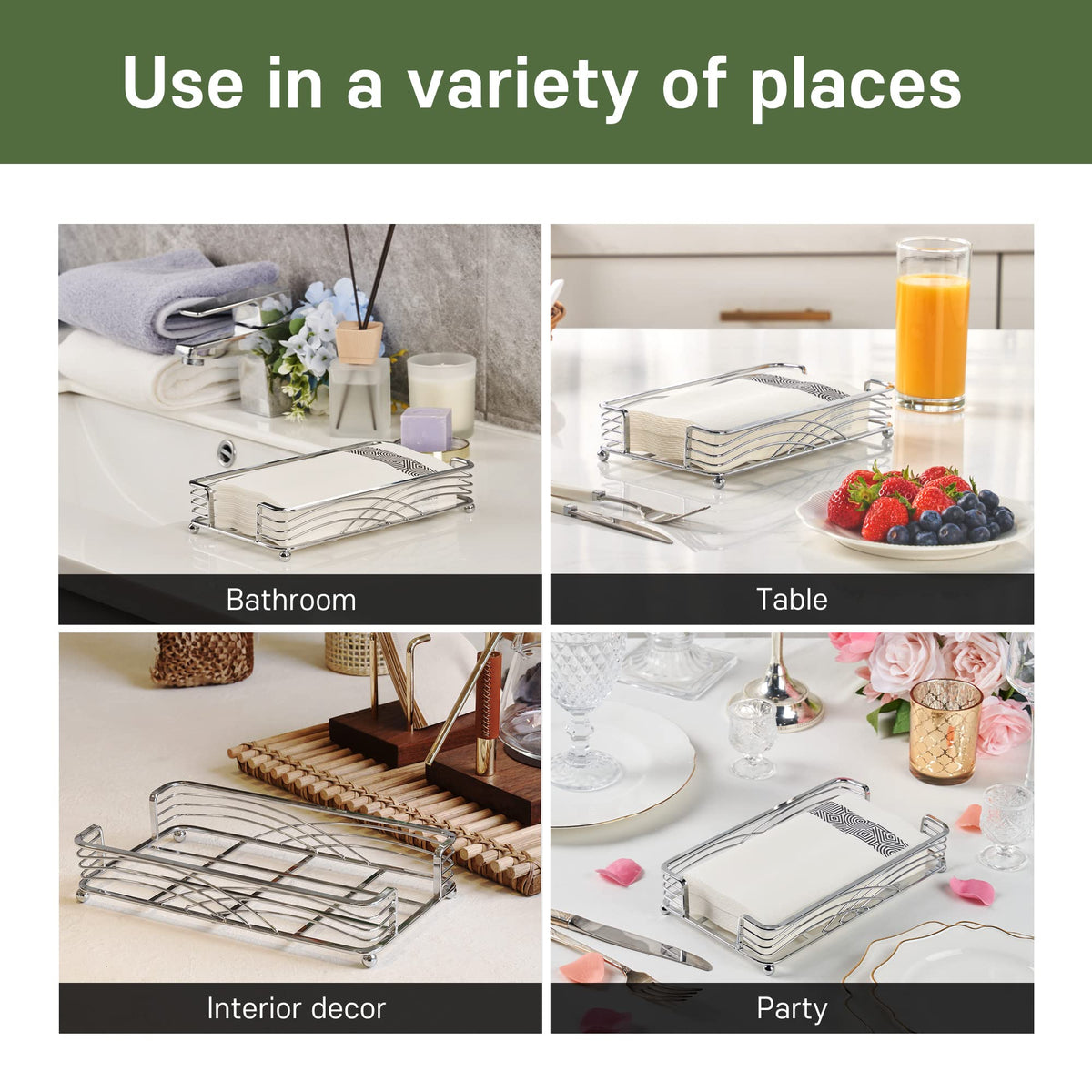 LEVIMETREE silver guest towel holder tray closeup reveals premium materials