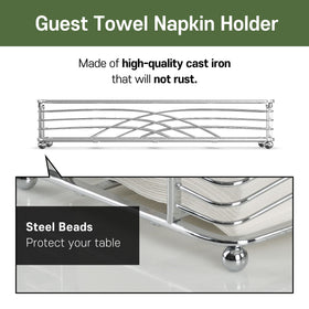 LEVIMETREE silver guest towel holder tray in bathroom demonstrates hygienic organization