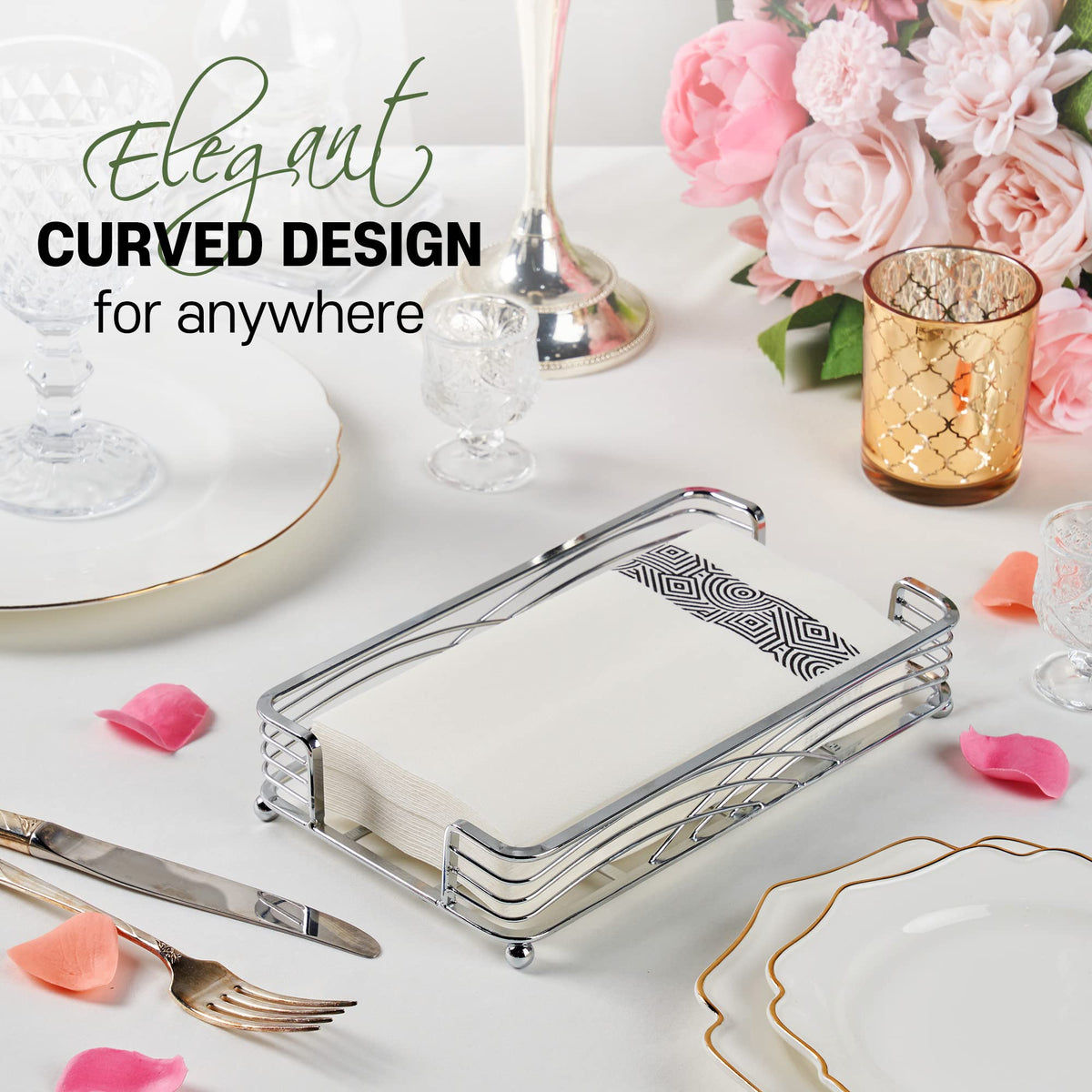 LEVIMETREE silver guest towel holder tray packaging display conveys gift-ready elegance
