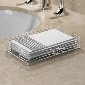 LEVIMETREE silver guest towel holder tray top view shows compact space-saving design