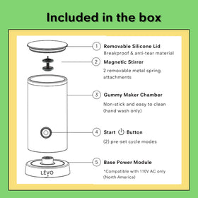 LEVO Gummy Candy Mixer control panel shows precise temp and time settings