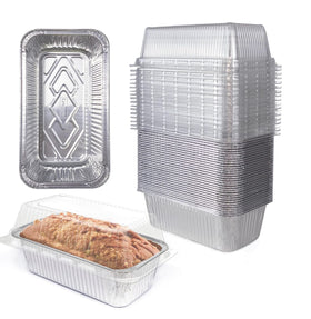 Lewarm disposable loaf pan with lid, ideal for baking, storing, and easy transport.