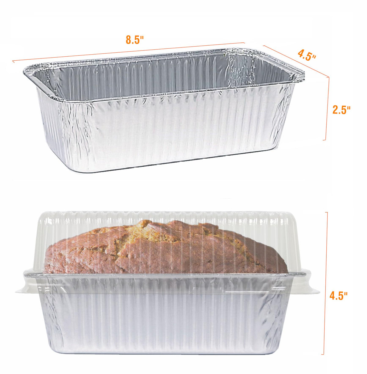 Lewarm heavy-duty aluminum loaf pan in 8.5 by 4.5 inch size for bakery use.
