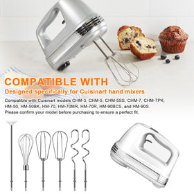 LEWEREST stainless steel beaters for Cuisinart, whisking eggs smoothly and evenly