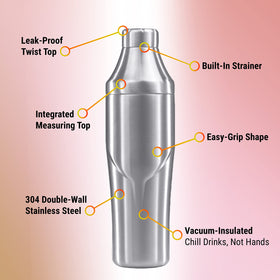 Included jigger with Lexenic shaker for precise measurement.