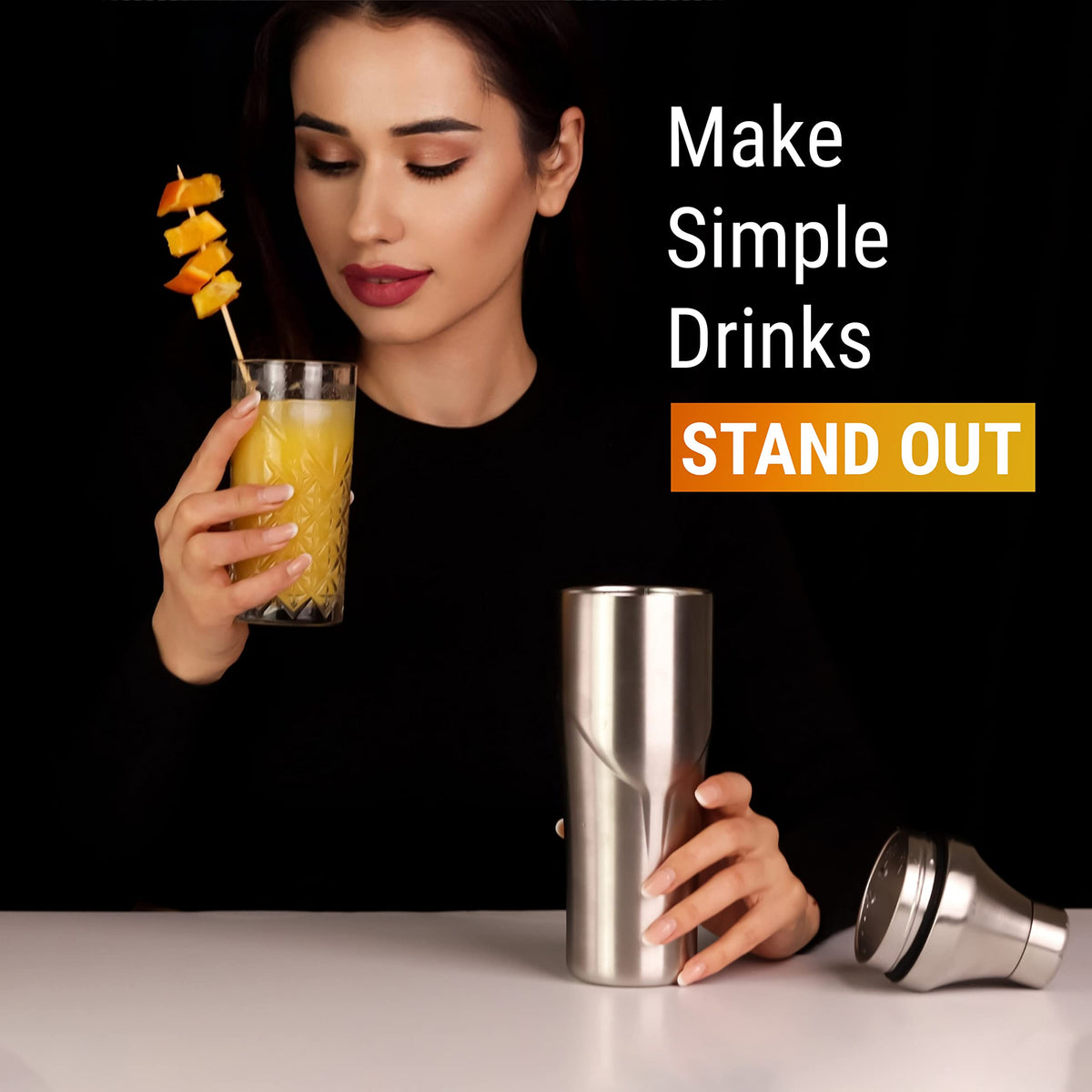 Lexenic shaker shows a leakproof twist-cap for spill-free mixing.