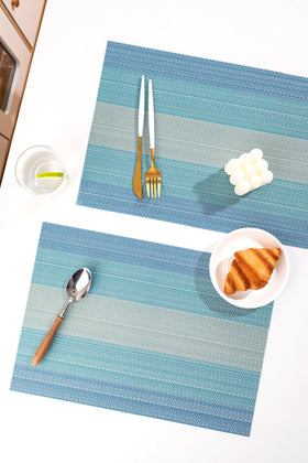 LEXMORE 12x17 inch placemats on standard table, balanced texture