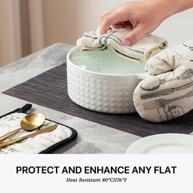 LEXMORE placemats 12x17 inch size fits standard dining tables.