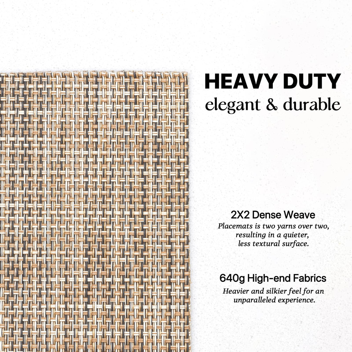 LEXMORE caramel placemats for indoor outdoor use with quiet surface
