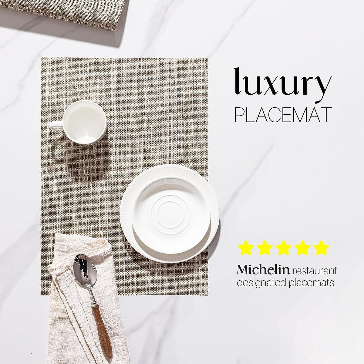 LEXMORE caramel placemats wipe clean for quick cleanup