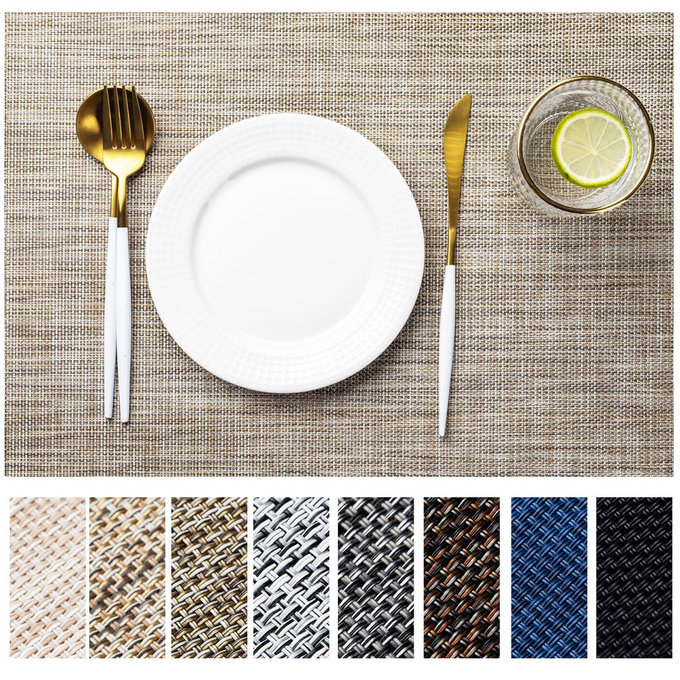 LEXMORE caramel woven placemats for stylish indoor dining