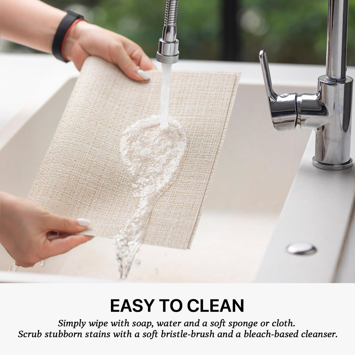 LEXMORE heavy-duty vinyl placemats offer durable protection for daily meals.