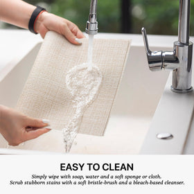 LEXMORE heavy-duty vinyl placemats offer durable protection for daily meals.