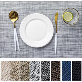 LEXMORE placemats vinyl-weave grey ideal for indoor outdoor dining; easy to wipe clean.