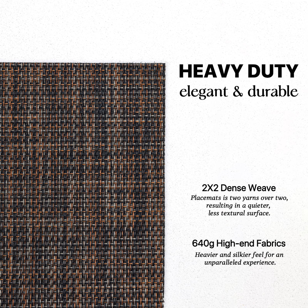 LEXMORE placemats washable-cleanable for easy outdoor cleanup.