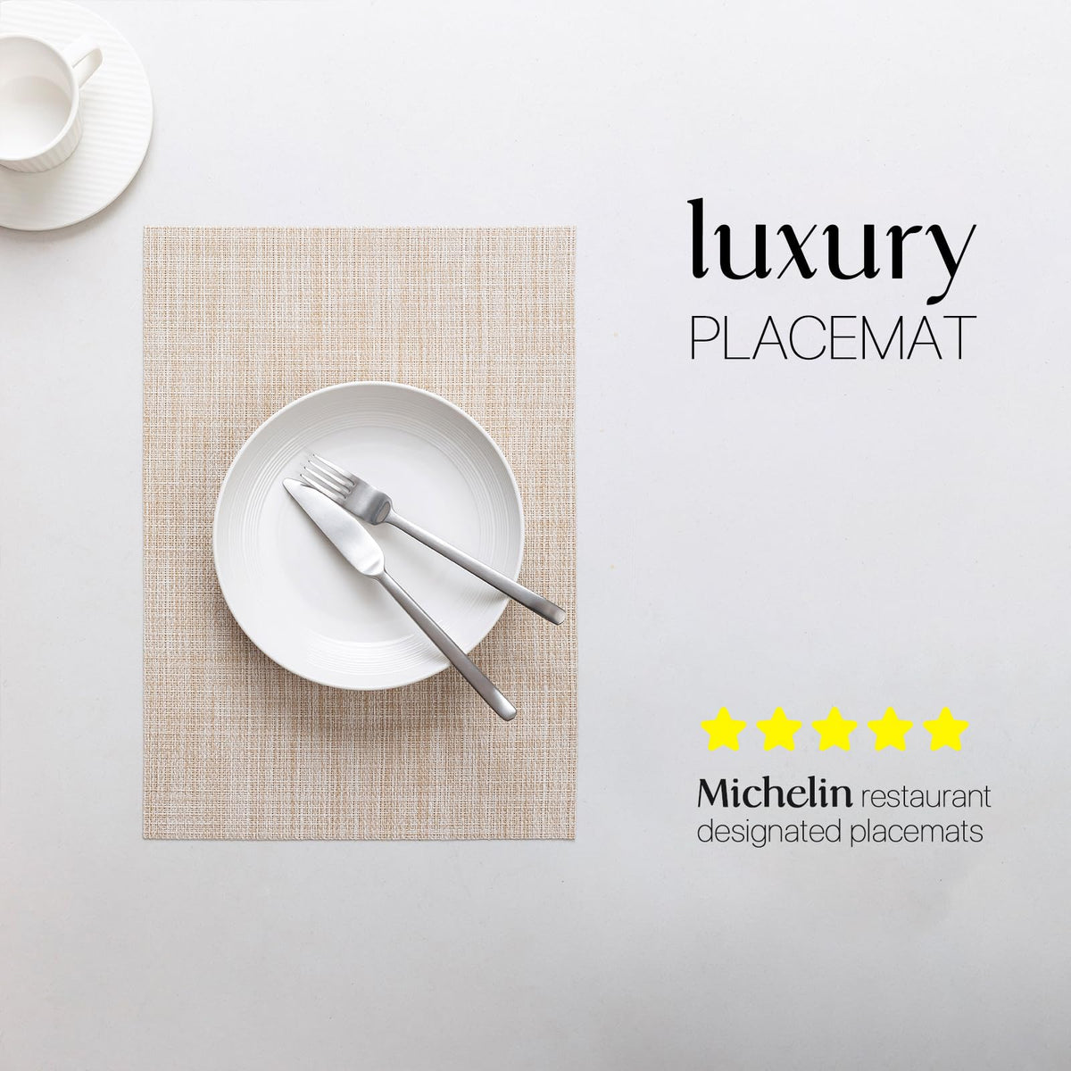 LEXMORE placemats are washable and easy to wipe for quick cleanup.
