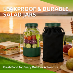 LEYAO freezer-friendly salad jar preserves prepped greens and toppings