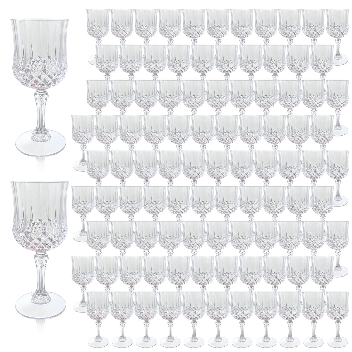 LEYIQU blue retro-style plastic wine glasses for elegant wedding table settings.