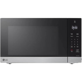 LG NeoChef microwave front view in stainless steel for a compact kitchen.