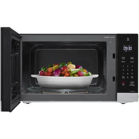 LG NeoChef stainless steel finish blends with modern kitchen aesthetics.
