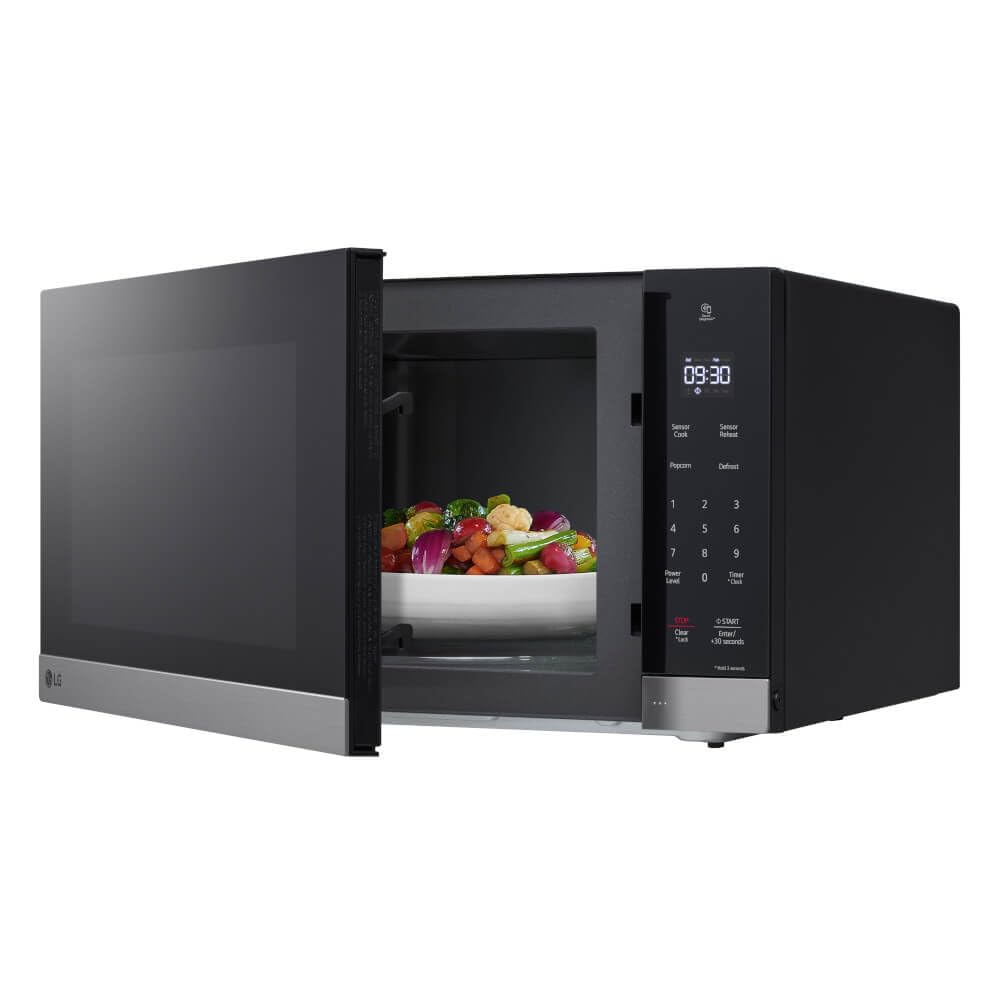 LG NeoChef LED interior lighting illuminates cooking area.