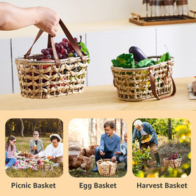 LGENHOOM fruit and vegetable storage basket keeps harvest organized.