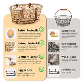 LGENHOOM small picnic basket with leather handle for outdoors.
