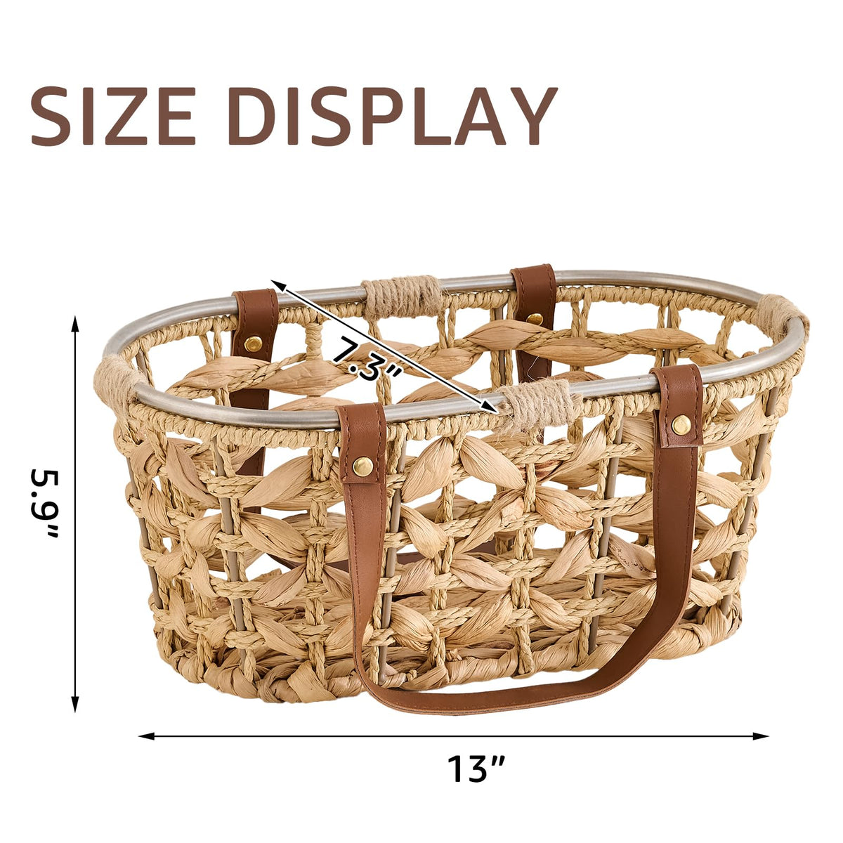 LGENHOOM wicker storage basket, breathable design for produce.