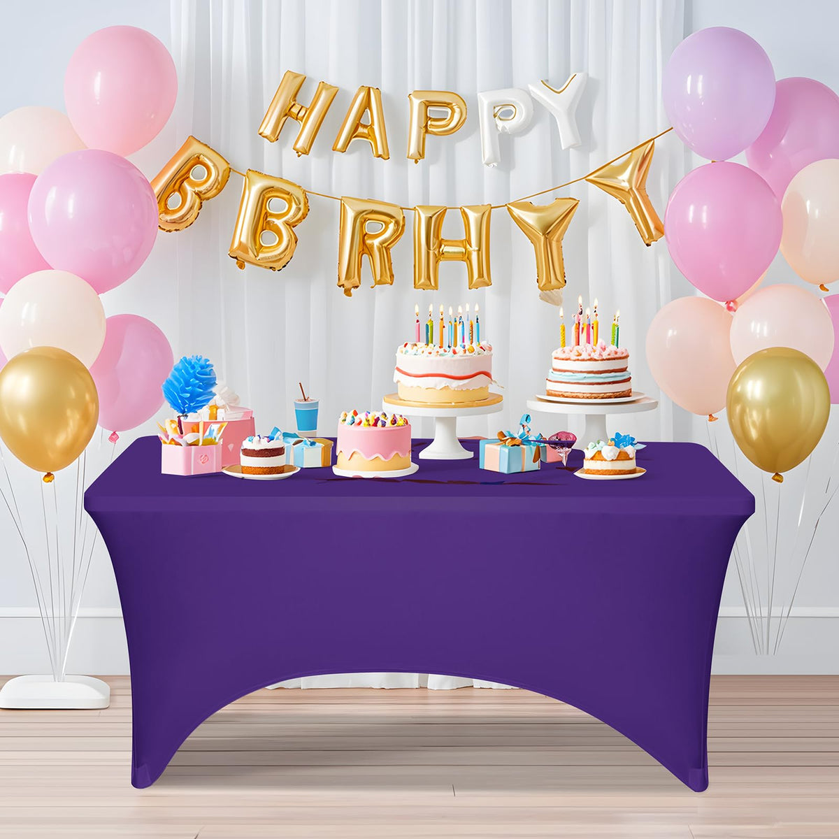 LGJIAOJIAO 2-pack purple tablecloth packaging for easy transport