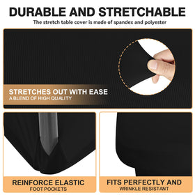 LGJIAOJIAO 5ft tablecloth shows snug stretch on rectangular tables