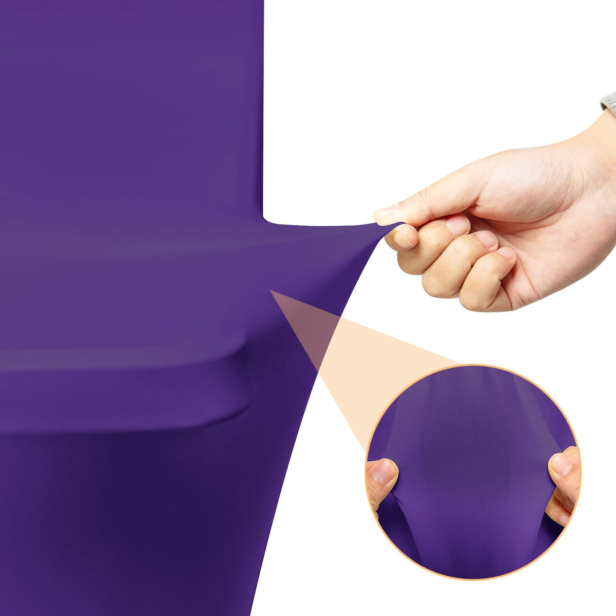 LGJIAOJIAO 6ft purple tablecloth with reinforced leg pockets for secure fit