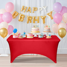LGJIAOJIAO red spandex tablecloth 8ft provides full coverage for large setups