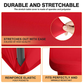 LGJIAOJIAO red spandex tablecloth reinforced leg pockets prevent slipping