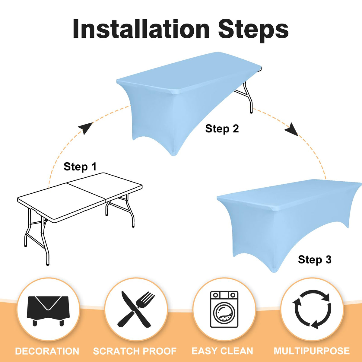 LGJIAOJIAO reinforced leg pockets ensure the cloth stays secure during events.