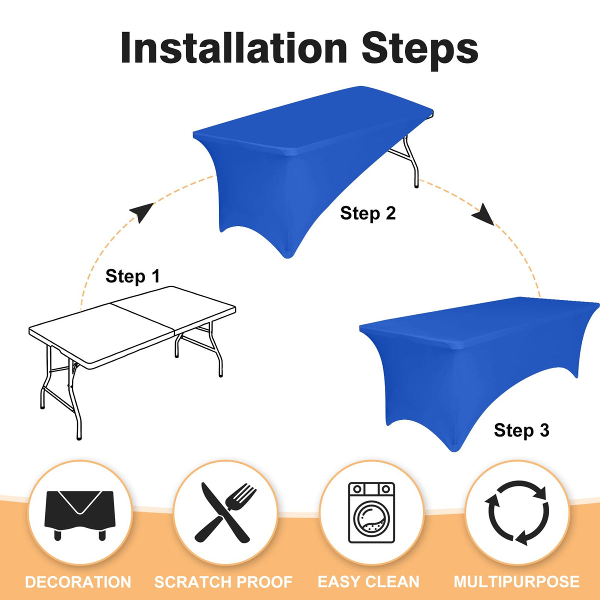 LGJIAOJIAO tablecloth with reinforced leg pockets for stable setup.