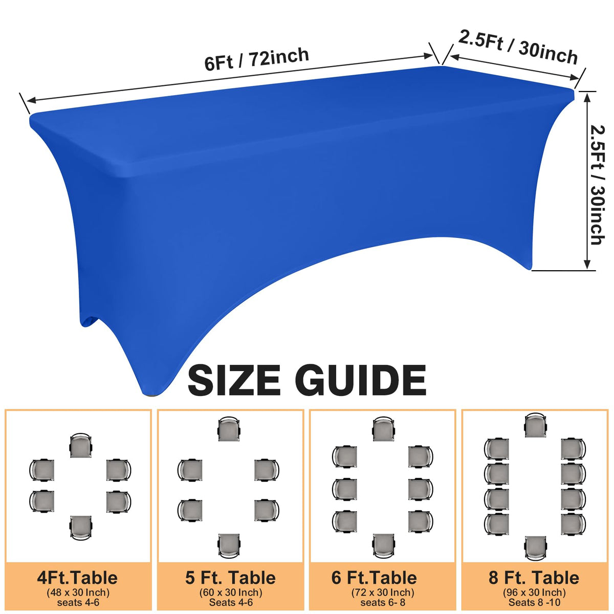 LGJIAOJIAO wrinkle-resistant blue tablecloth stays smooth during use.
