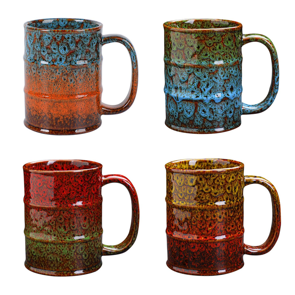 LGQ 20 oz mug with glazed multicolor finish for bold beverages