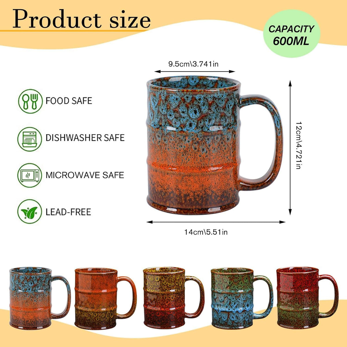 LGQ mug featuring an ergonomic handle for a comfortable grip