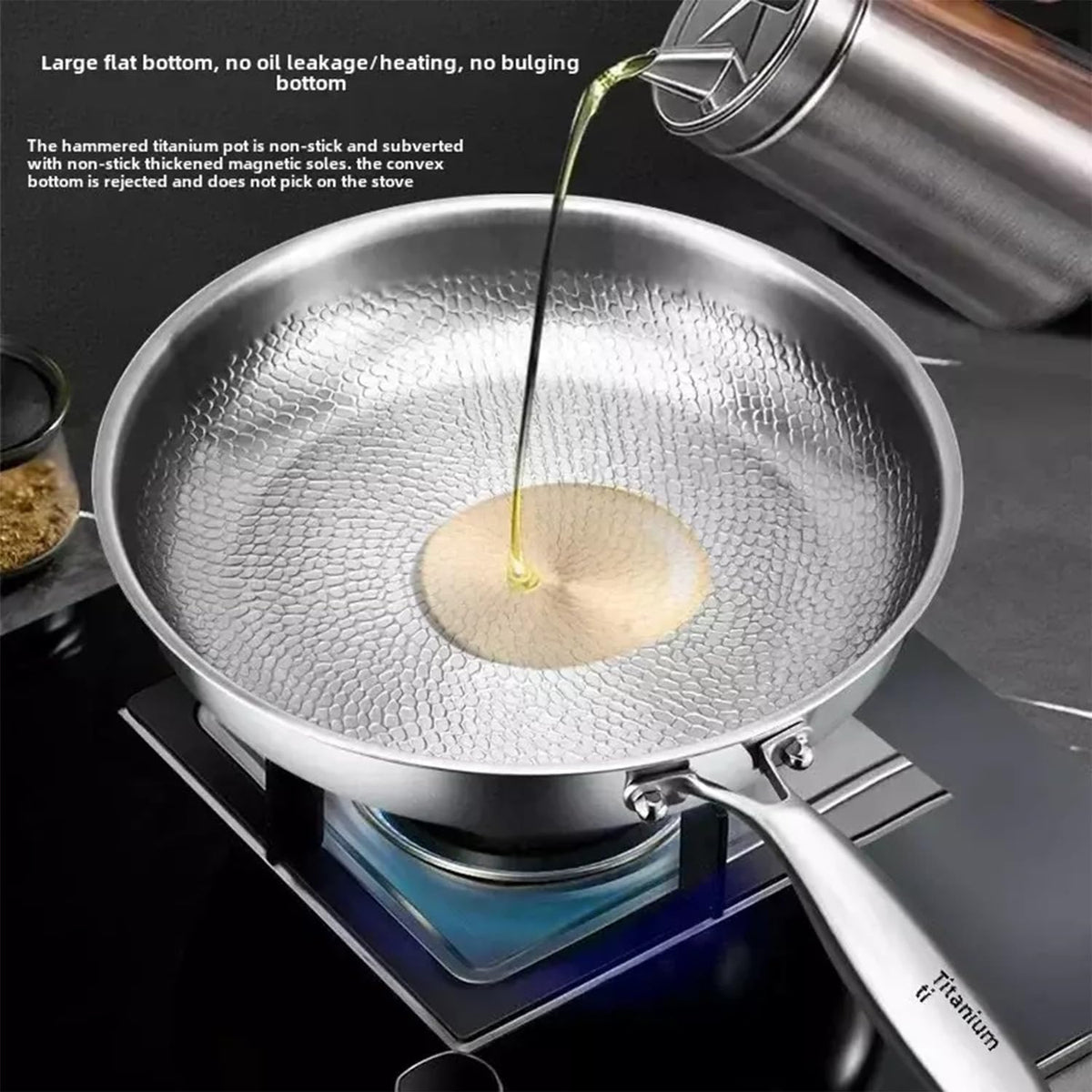 Scratch resistant titanium build on LGQY Pan Pro reduces wear over time